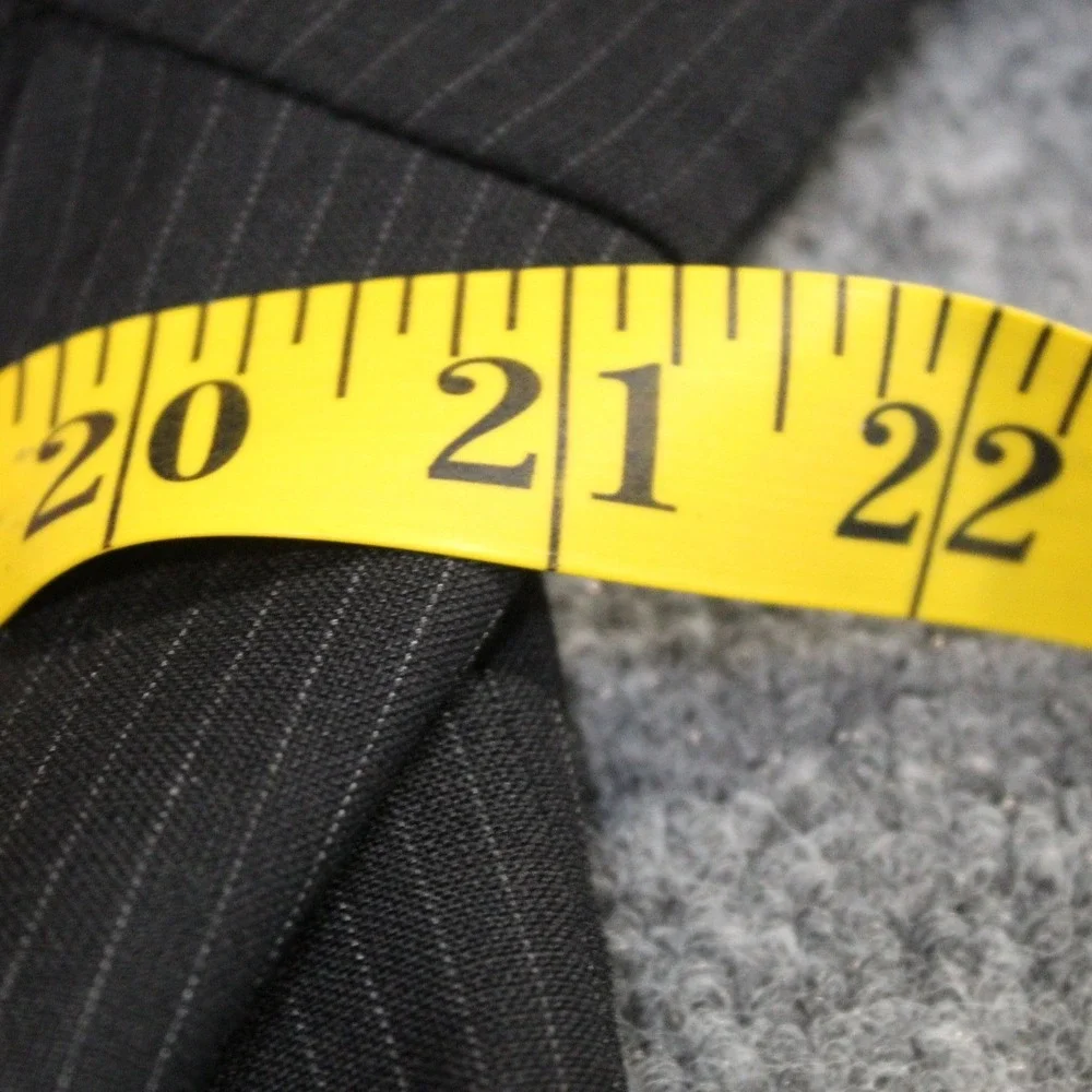 Alfani Mens 100% Wool Pinstripe 3 Button Suit Blazer Jacket Black 42 L F708‎